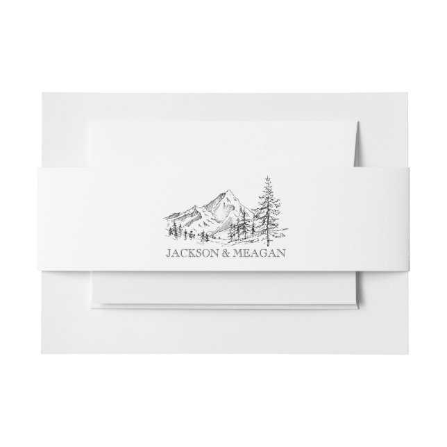 Outdoor Mountain Woodland Wedding Invitation  Belly Band (Front Example)