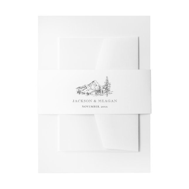 Outdoor Mountain Woodland Wedding Invitation  Invi Belly Band (Front Example)