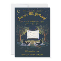Outdoor Movie Birthday Invite
