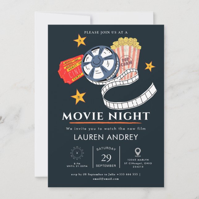 Outdoor Movie Night Invitation (Front)