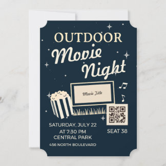 Outdoor Movie Night Ticket Invite