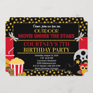 Outdoor Movie Ticket Invitation