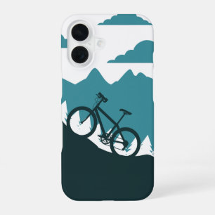 Outdoor MTB Rider Silhouette Design iPhone 16 Case
