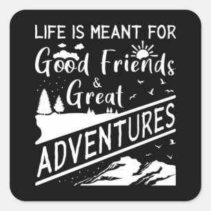 Outdoor Nature Camping Mountains Hiking Funny Gift Square Sticker