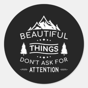 Outdoor Nature Hiking Camping Mountains Funny Gift Classic Round Sticker