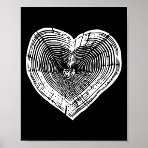 Outdoor Nature Lover Tree Ring Heart Earth Day 1 Poster