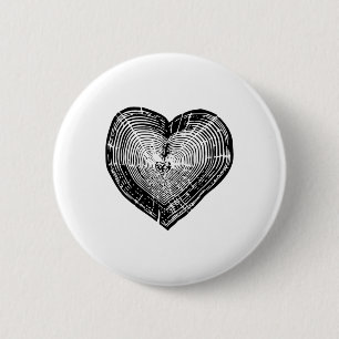 Outdoor Nature Lover Tree Ring Heart Earth Day 6 Cm Round Badge