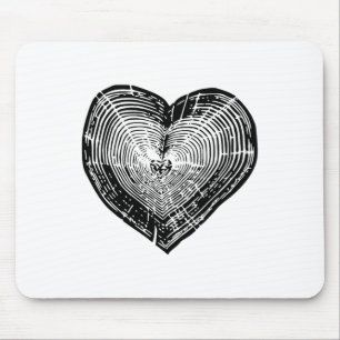 Outdoor Nature Lover Tree Ring Heart Earth Day  Mouse Pad