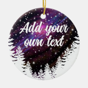 Outdoor nature night sky- customisable text ceramic ornament