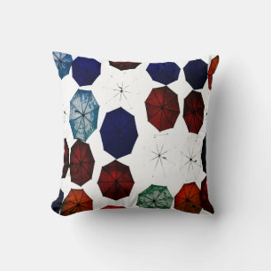outdoor or indoor blue red white umbrellas throw cushion
