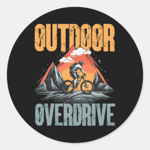 Outdoor Overdrive Mountain Biking Trail  Classic Round Sticker