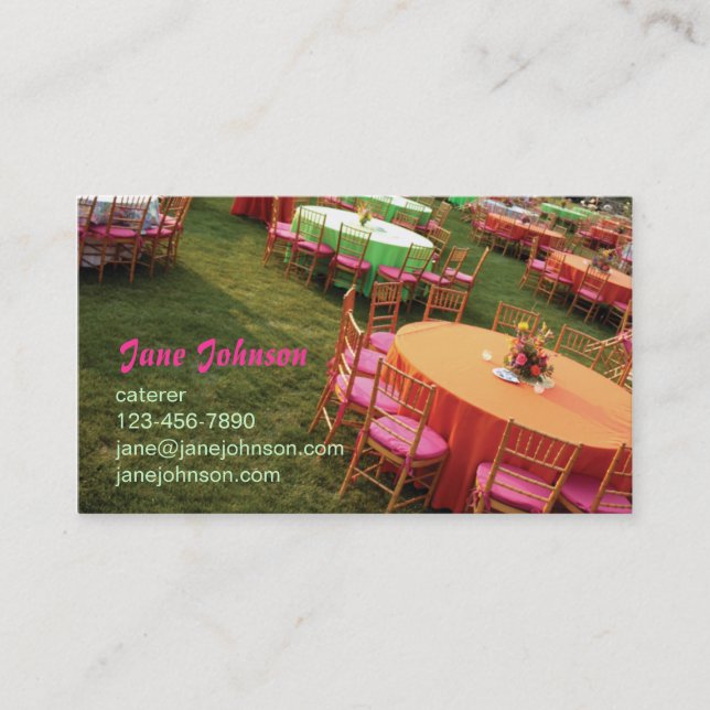 outdoor party tables business card (Front)