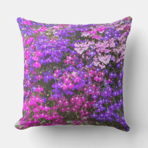Outdoor Patio Throw Pillow Flowers Pink Purple