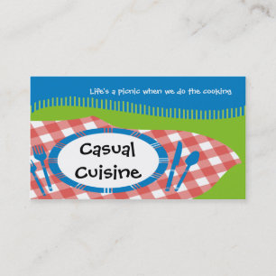 outdoor picnic table setting catering business ... card