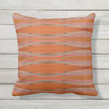 Outdoor Pillow - Burnt Orange, Grey Artisanal
