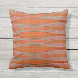 Outdoor Pillow - Burnt Orange, Grey Artisanal