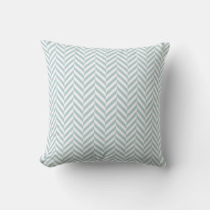 Outdoor Pillow Pastel Blue Herringbone Pattern
