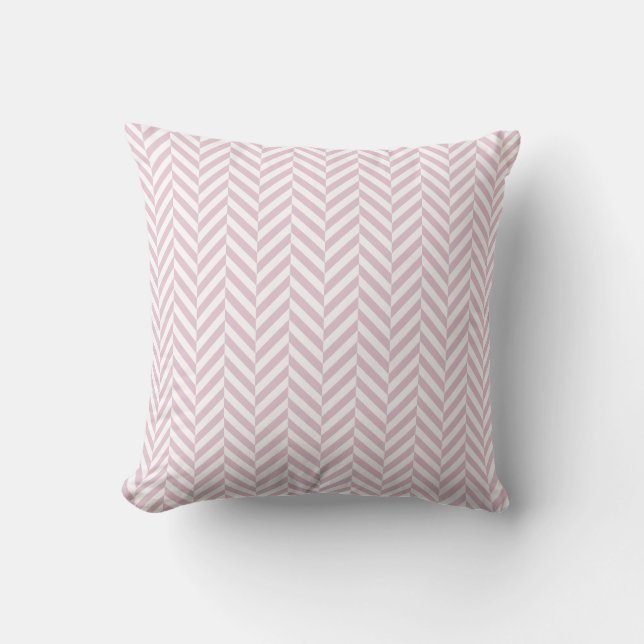 Outdoor Pillow | Pink Herringbone Pattern (Front)