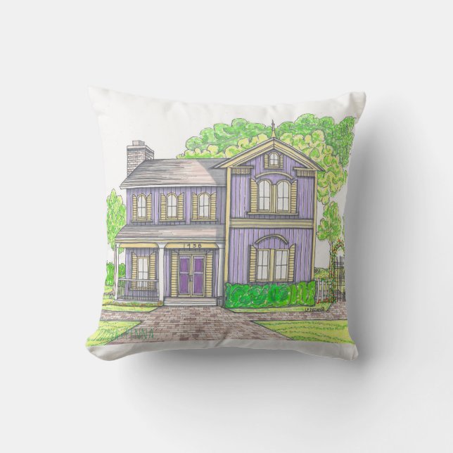 Outdoor Pillow Purple Farm House (Front)