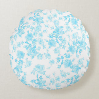 Outdoor Pillow Saint Colette June Roses capri blue