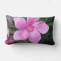 Outdoor pillow with flower