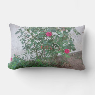Outdoor pillow with flowers
