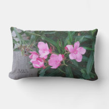 Outdoor pillow with flowers