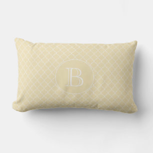 Outdoor Pillow Yellow Quatrefoil Pattern Monogram