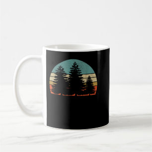 Outdoor Pine Tree Sun Minimalist Nature Retro Men Coffee Mug