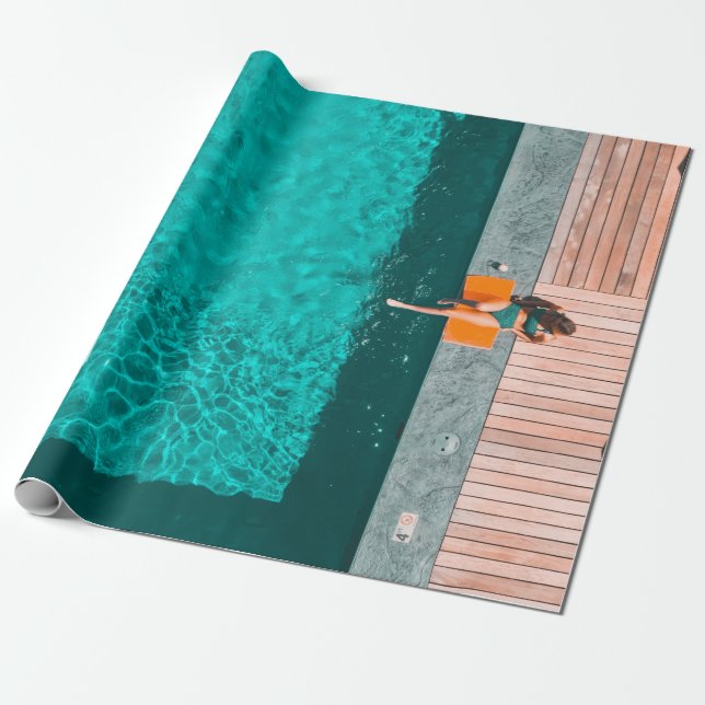 Outdoor pool wrapping paper (Unrolled)