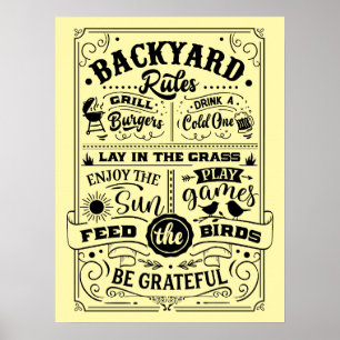 OUTDOOR POSTERS - Backyard Rules