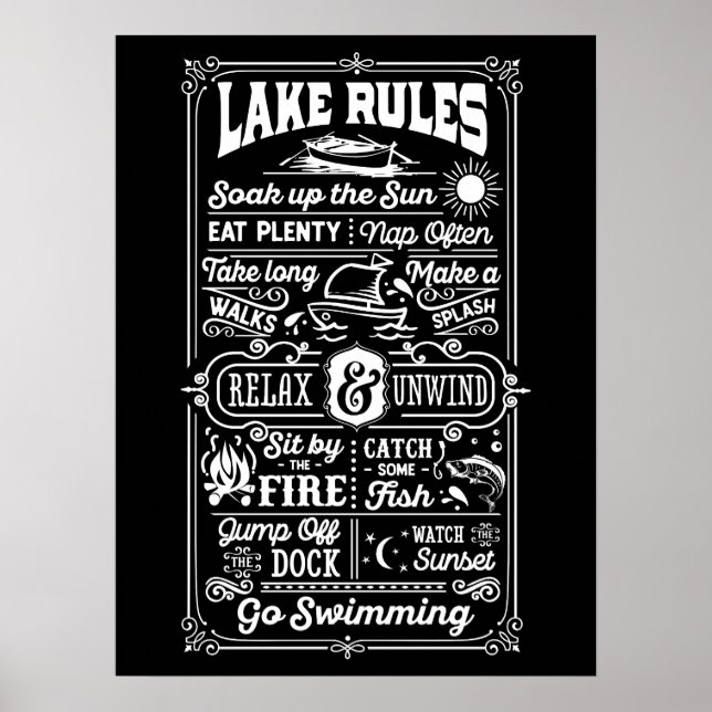 OUTDOOR POSTERS - Lake Rules (Front)