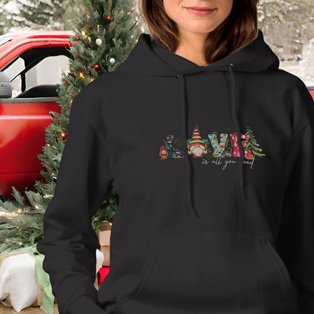 Outdoor Red Green Stylish Script Christmas Tree Hoodie (Creator Uploaded)
