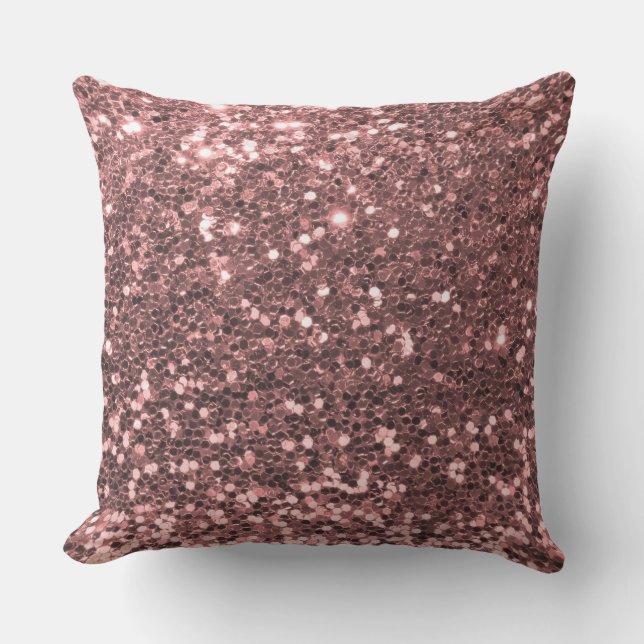 Outdoor Safe Rose Gold Glitter Cushion (Front)