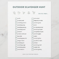 Outdoor Scavenger Hunt Kids Activities Party Game