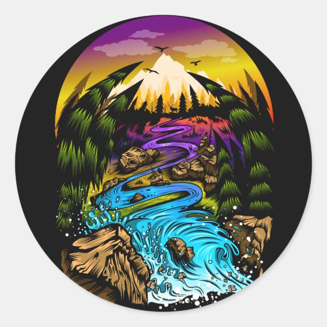 Outdoor Scene Classic Round Sticker (Front)