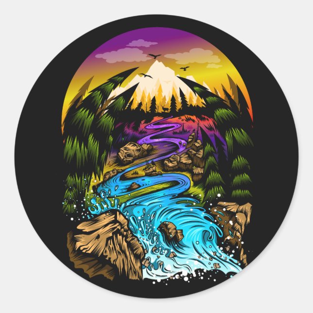 Outdoor Scene Classic Round Sticker (Front)
