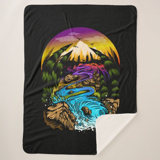 Outdoor Scene Sherpa Blanket (Front)