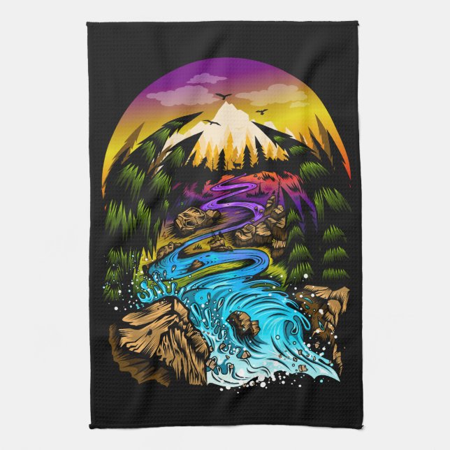 Outdoor Scene Tea Towel (Vertical)