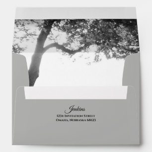 Outdoor Shade Black & White Wedding Envelopes