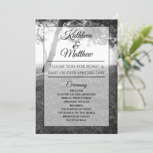Outdoor Shade Black & White Wedding Programs