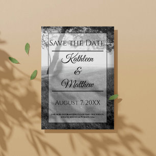 Outdoor Shade Black & White Wedding Save the Date