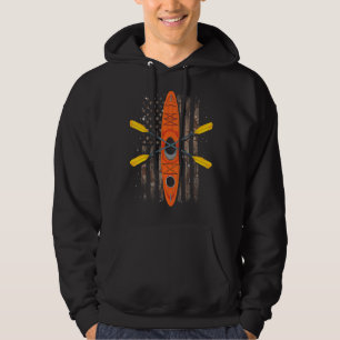 Outdoor Sport Kayaker Us Flag Kayak Canoe Kayaking Hoodie