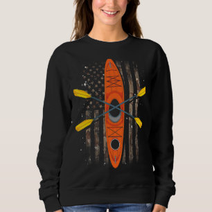 Outdoor Sport Kayaker Us Flag Kayak Canoe Kayaking Sweatshirt