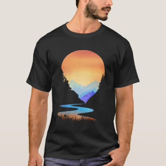 Outdoor Style Mountains Sun Nature T-Shirt