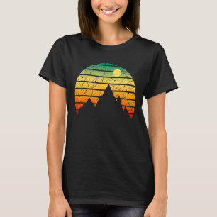 Outdoor Sunset Vintage Style Mountains Sun Nature  T-Shirt