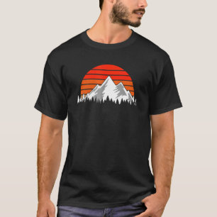 Outdoor Sunset Vintage Style Mountains Sun Nature T-Shirt
