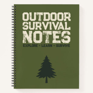 Outdoor Survival Notes – Military Green Spiral Notebook