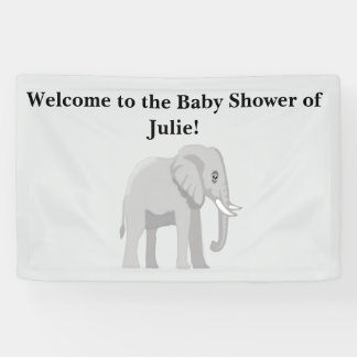 Outdoor Sweet Elephant Baby Shower Welcome Banner
