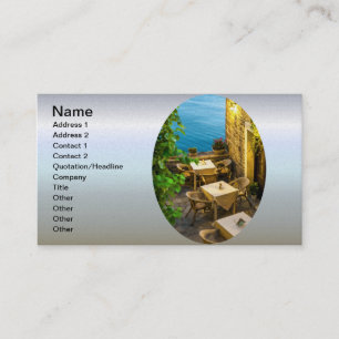 Outdoor Tables at Resturant Business Card